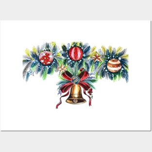 Christmas Wreath Bell Posters and Art